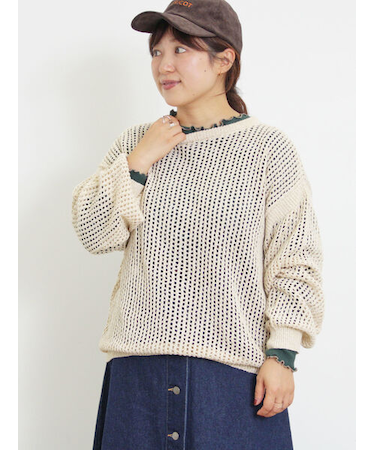 透かし柄前後2WAYニット