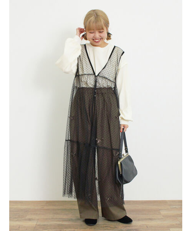 チュール前後2WAYワンピース