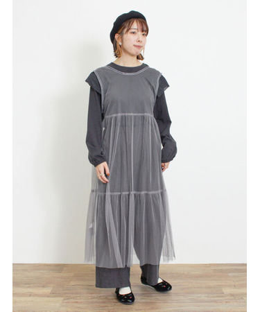 チュール前後2WAYワンピース