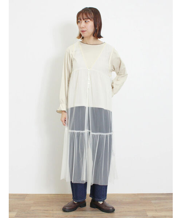 チュール前後2WAYワンピース
