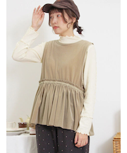 透けベロア前後2WAYベスト