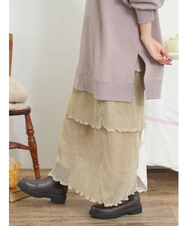 ◎ラメプリーツティアードスカート