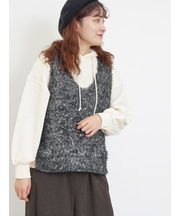 ミックスモールフェザーベスト