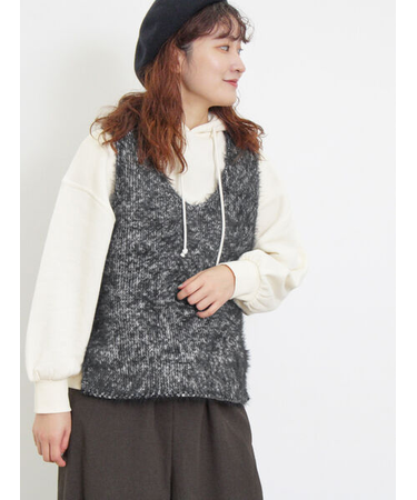 ミックスモールフェザーベスト