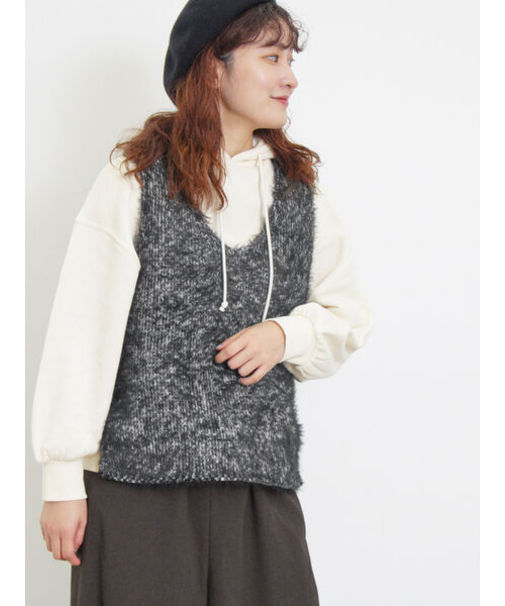 ミックスモールフェザーベスト