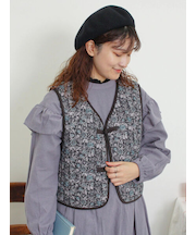 中綿キルトチャイナボタンベスト