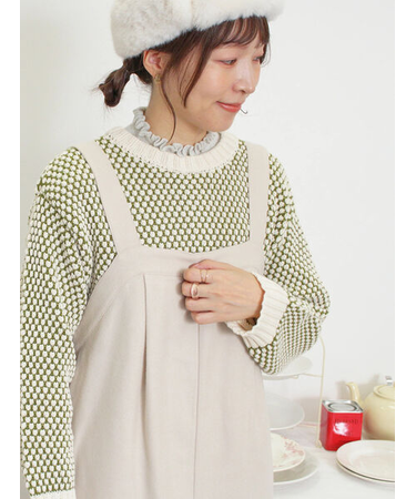 ラーベン編み前後2WAYニット