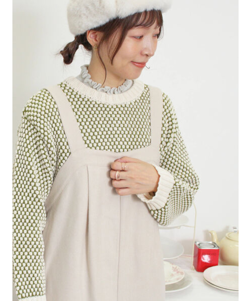 ラーベン編み前後2WAYニット