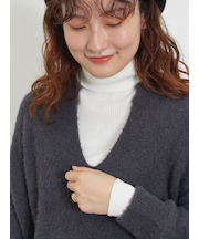 【マシンウォッシャブル】ニットリブタートルネック