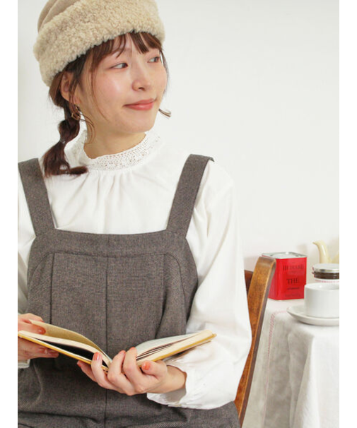 【保温加工】襟レースブラウス