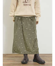 ベロアプリーツ/刺繍アソートナロースカート