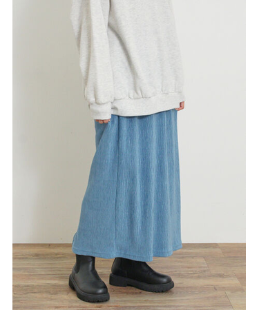 ベロアプリーツ/刺繍アソートナロースカート