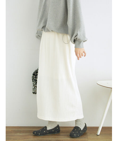 ベロアプリーツ/刺繍アソートナロースカート