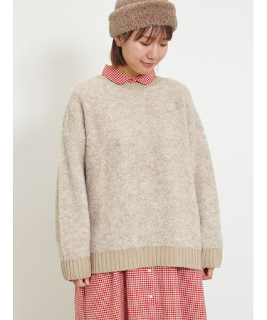 ブークレバイカラー2WAYニット