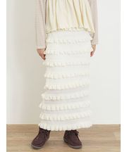 オーバーレースフリルナロースカート