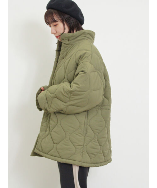 バラクラバ付ウエストドロストキルトコート