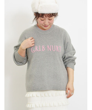 ◎レタリング配色ニット