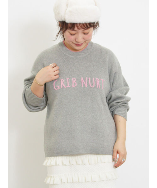 ◎レタリング配色ニット