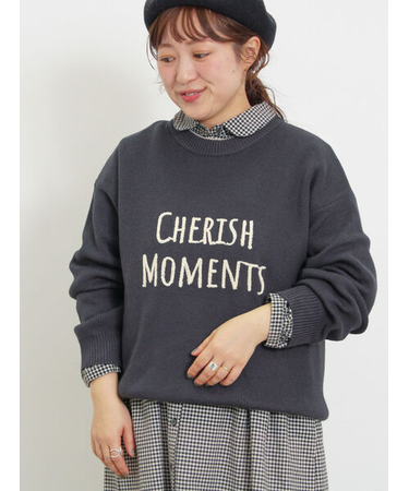 ◎レタリング配色ニット