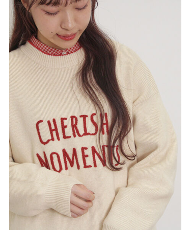 ◎レタリング配色ニット