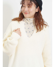 ◎シャギーキーネックニット