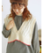 ◎ブランケットステッチケーブル編みショートベスト