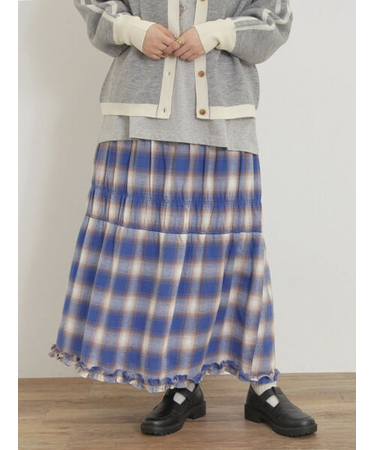 シャーリングティアードスカート