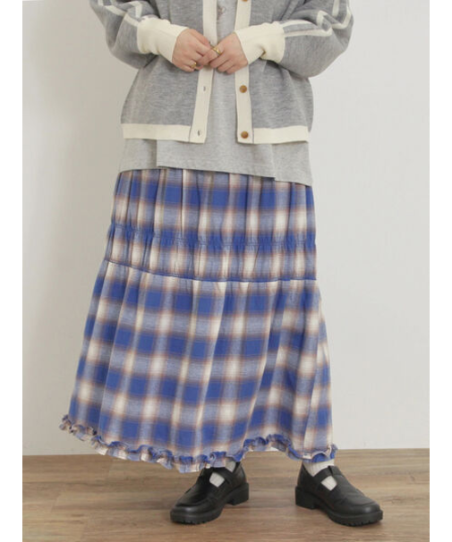 シャーリングティアードスカート