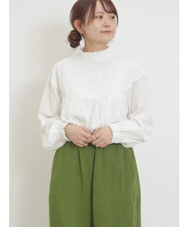 レースラウンド切替ブラウス