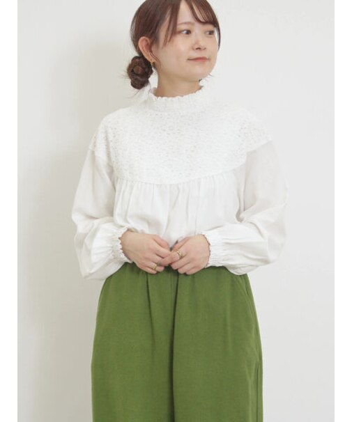 レースラウンド切替ブラウス