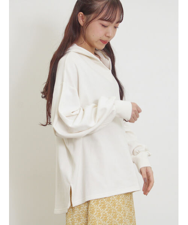 袖タックスキッパーフーディー