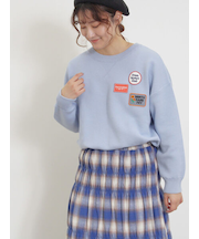 ワッペン付スウェットライクニット