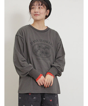 配色ステッチプリントアソートロングTシャツ