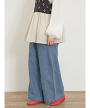 【M/Lサイズ】ホックタックデニムパンツ