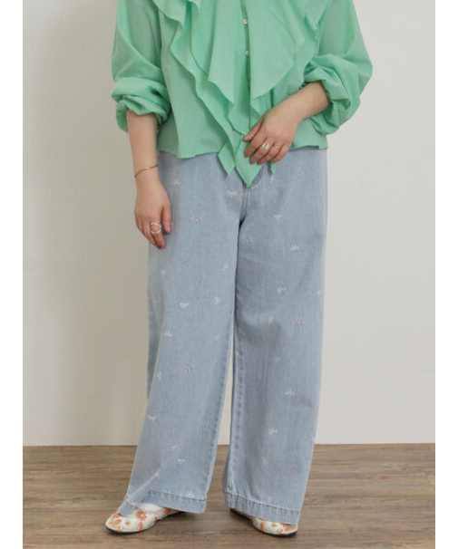 【M/Lサイズ】ホックタックデニムパンツ