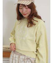 ネコプリント刺繍スウェット