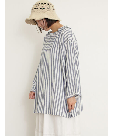 【Cross×Linen】フリルカラーブラウス
