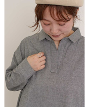 後ろ釦スキッパーチュニック