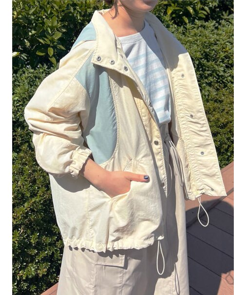 【撥水加工】切替2WAY配色パーカー