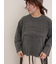 ピグメント加工ロゴ刺繍ロングTシャツ