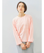 ピグメント加工ロゴ刺繍ロングTシャツ
