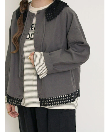 【ゆべし×Samansa Mos2】襟取り外しブラウス