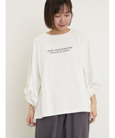 袖タックTシャツ