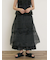 オーガンジー刺繍スカート