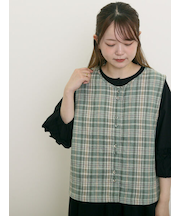 【Cross×Linen】並びボタンベスト
