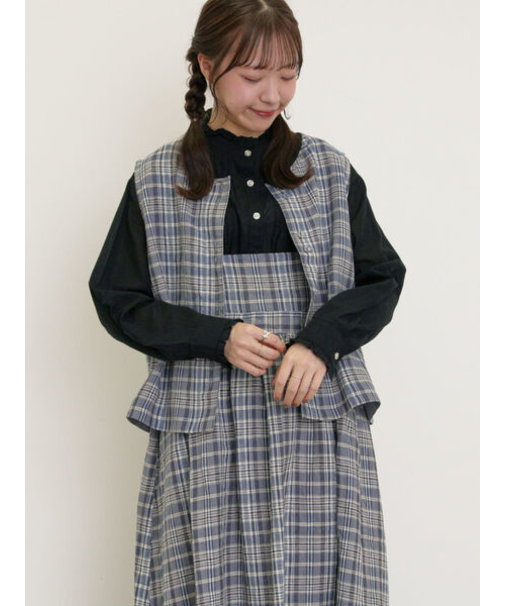 【Cross×Linen】並びボタンベスト