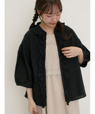 【Cross×Linen】フリルブラウス