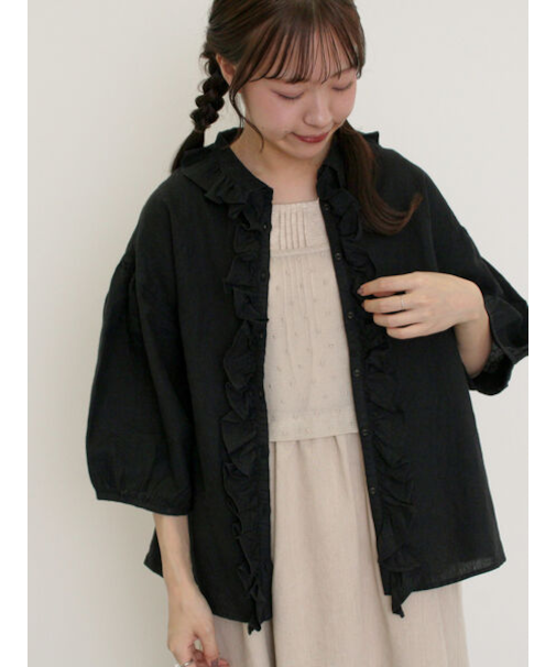 【Cross×Linen】フリルブラウス