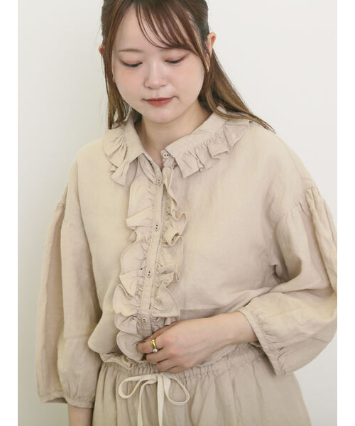 サマンサモスモスフリルブラウス Cross×Linen】フリルブラウス｜サマンサモスモスの通販｜&mall