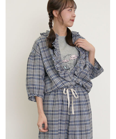 【Cross×Linen】フリルブラウス